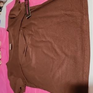 NO BOUNDARIES  SWEETHEART TOP  ( BROWN )  XS  ( 1 ).